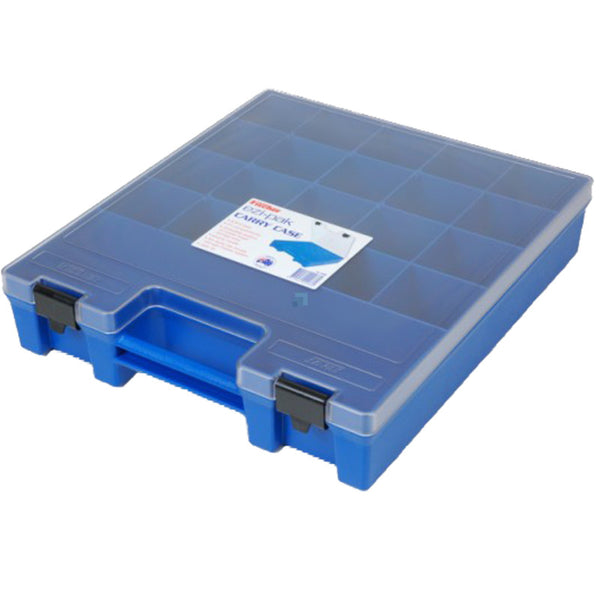 Fischer Plastics Ezi-Pak Carry Case Blue Base Clear Lid with Two Clips