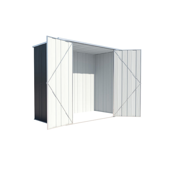 YardStore F63-D Flat Roof Steel Garden Shed - 2.1m x 1.07m x 1.8m