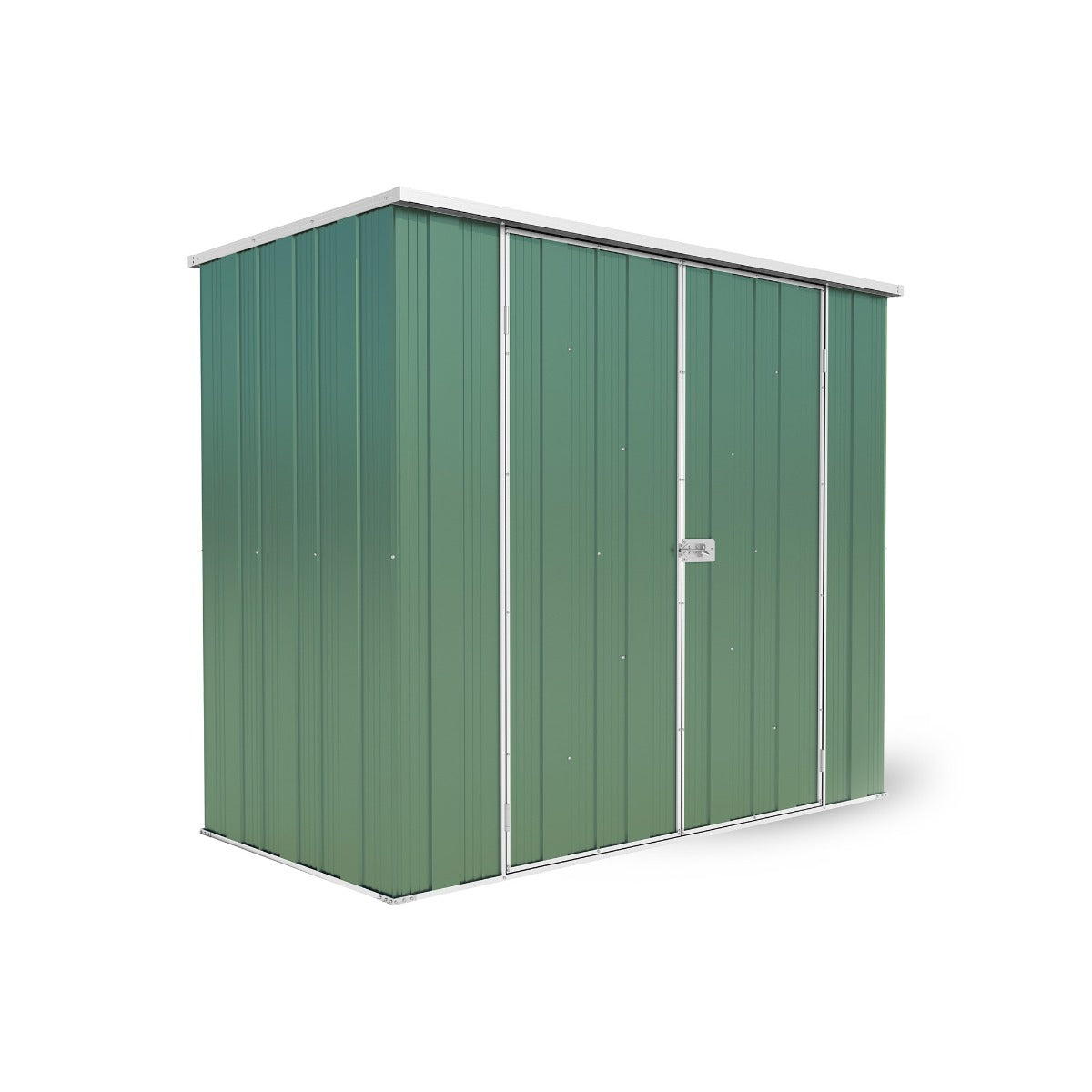 YardStore F63-D Flat Roof Steel Garden Shed - 2.1m x 1.07m x 1.8m
