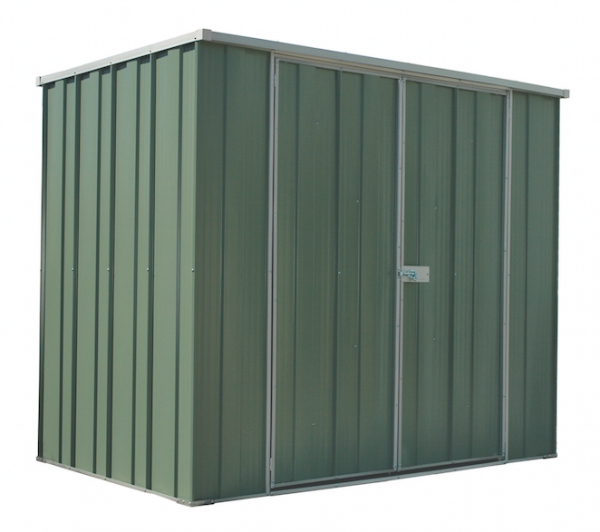 YardStore F64-D Flat Roof Steel Garden Shed - 2.1m x 1.41m x 1.8m