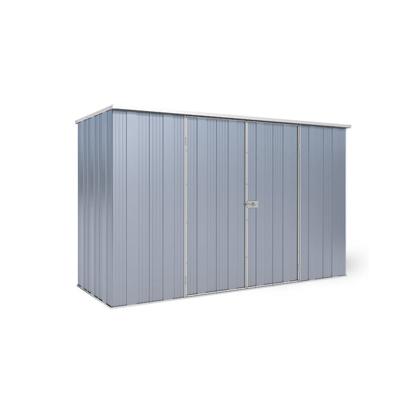 YardStore F83-D Flat Roof Steel Garden Shed - 2.8m x 1.07m x 1.8m