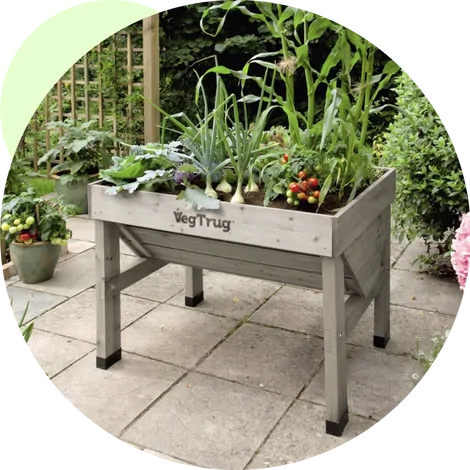 VegTrug Wooden Raised Planter Small - Grey Wash