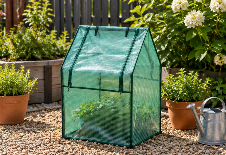 Greenlife Small Drop Over PE Greenhouse and Netting 650 x 650 x 880