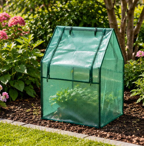 Greenlife Small Drop Over PE Greenhouse and Netting 650 x 650 x 880