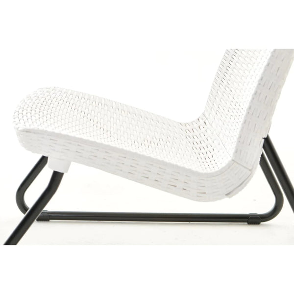 Keter Rio Rattan Outdoor Balcony Patio Set - White with Black Legs