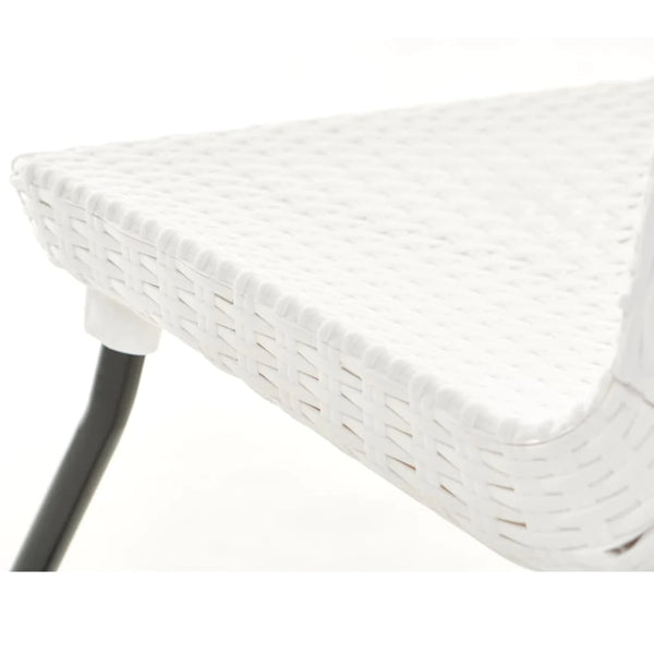 Keter Rio Rattan Outdoor Balcony Patio Set - White with Black Legs