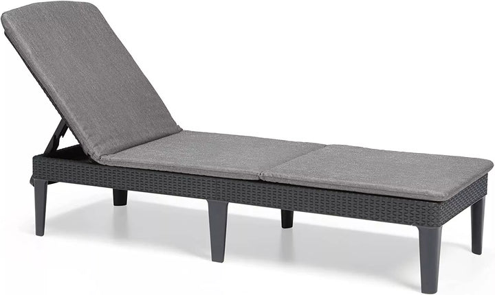 Keter Jaipur Rattan Sun Lounger Chair with Cushion - Graphite