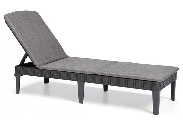 Keter Jaipur Rattan Sun Lounger Chair with Cushion - Graphite