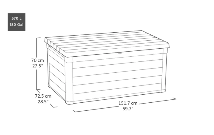 Keter Denali 570L Storage Box - Grey