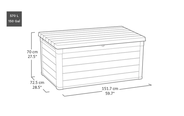 Keter Denali 570L Storage Box - Grey