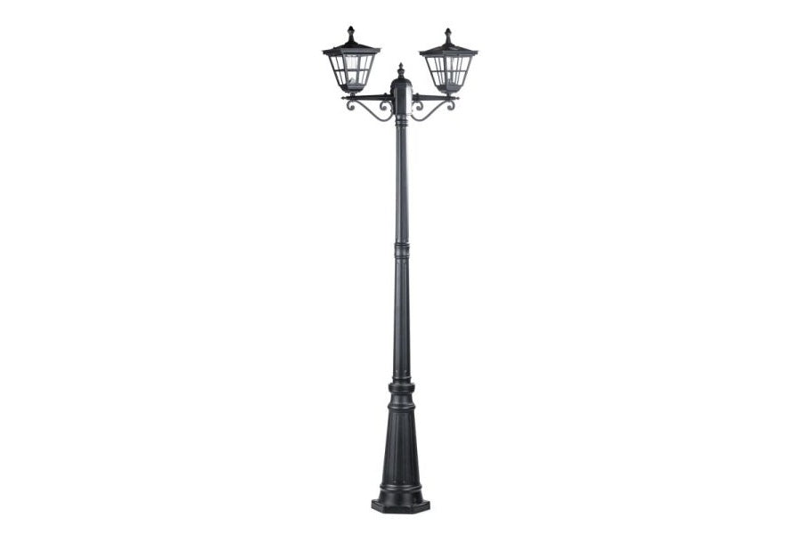 Takasho Double Post Light Heritage Style Lamp with Solar Panel