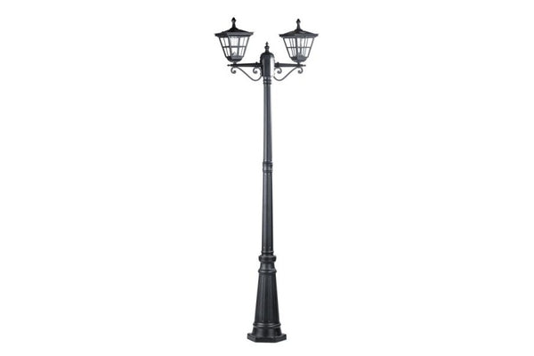 Takasho Double Post Light Heritage Style Lamp with Solar Panel
