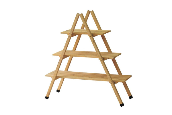 VegTrug Timber A Frame Plant Stand Storage Shelf 3 Tier - Natural
