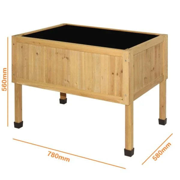 VegTrug Timber Low Raised Planter 780 x 580 x 560mm - Natural