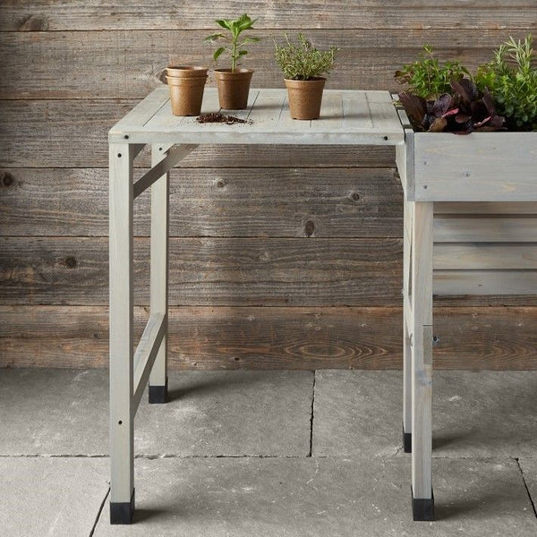 VegTrug Timber Side Table for Classic Planter - Grey Wash