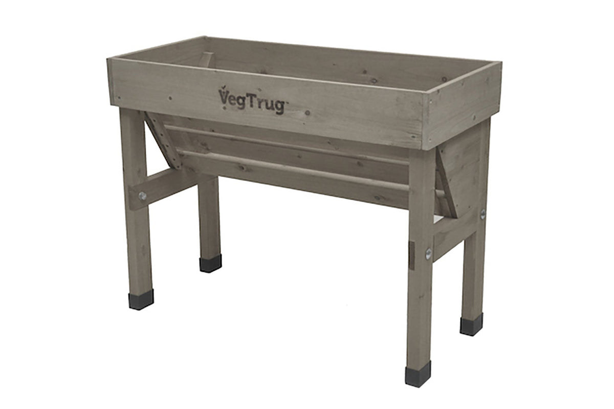 VegTrug Wooden Raised Planter Small Wallhugger - Grey Wash
