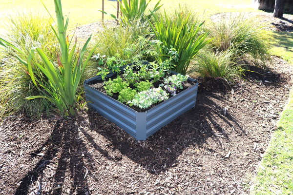 Greenlife Square Raised Garden Bed 1000 x 1000 x 300mm - Slate Grey