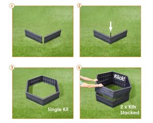 2x HEX ERGO Recycled Plastic Raised Garden Bed