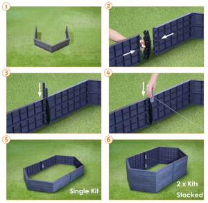 2x HEX ERGO Recycled Plastic Large Raised Garden Bed