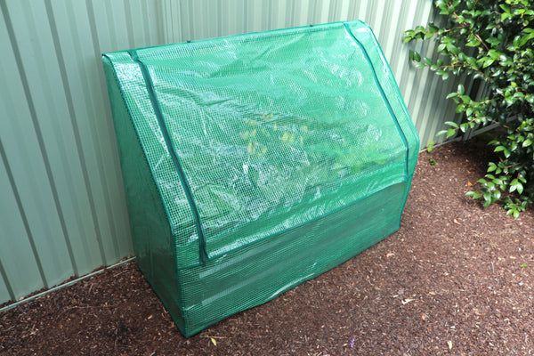 Slimline Garden Bed - Vintage White + Drop Over Greenhouse