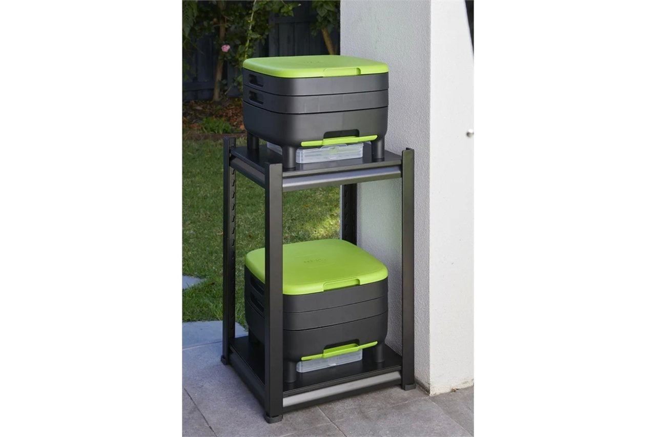 Maze Compact Worm Farm - Australian Made + 2 Tier Shelf Storage Unit + -  Greenlife