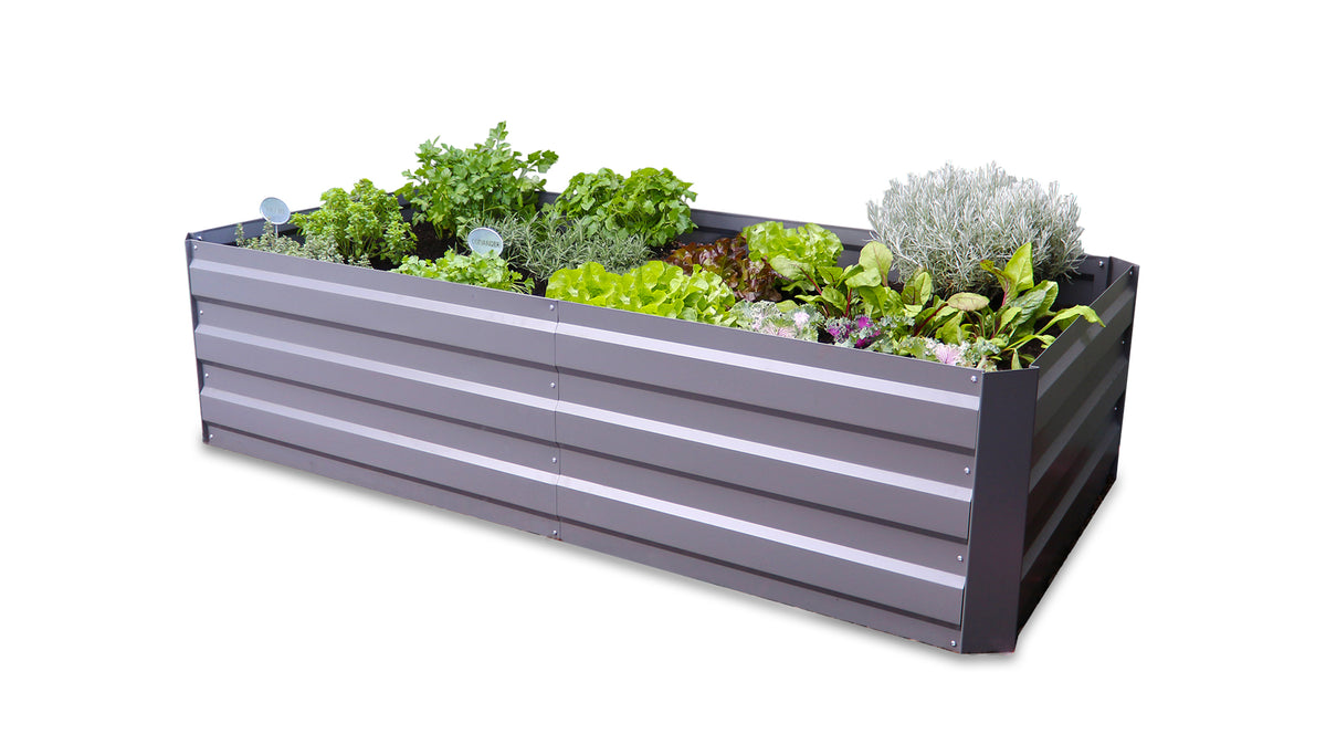 Greenlife Large Raised Garden Bed with 2 Support Braces 1800 x 900 x 450mm Slate Grey
