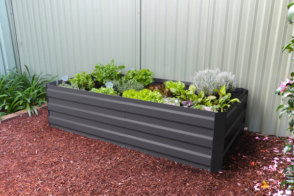 Greenlife Large Raised Garden Bed with 2 Support Braces 1800 x 900 x 450mm - Charcoal