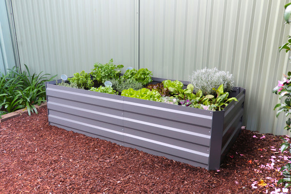 Greenlife Large Raised Garden Bed with 2 Support Braces 1800 x 900 x 450mm - Slate Grey