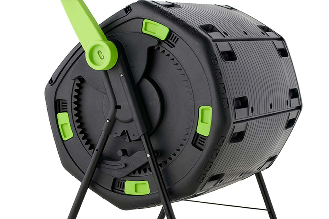 Trunk Composter Maze 180L Geared Organics Composter Twin Tumbler with Stand & Composti ...