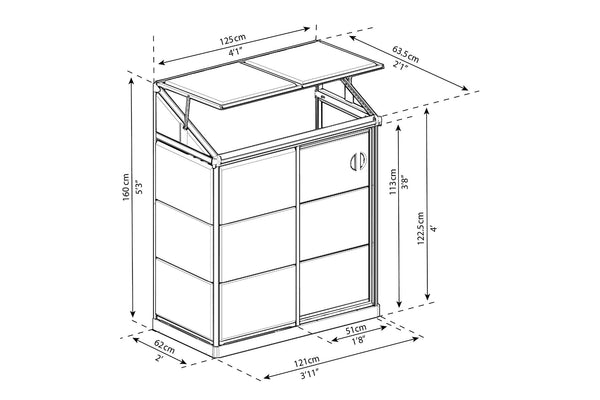 Maze Lean-To Premium Polycarbonate Greenhouse 4' x 2'