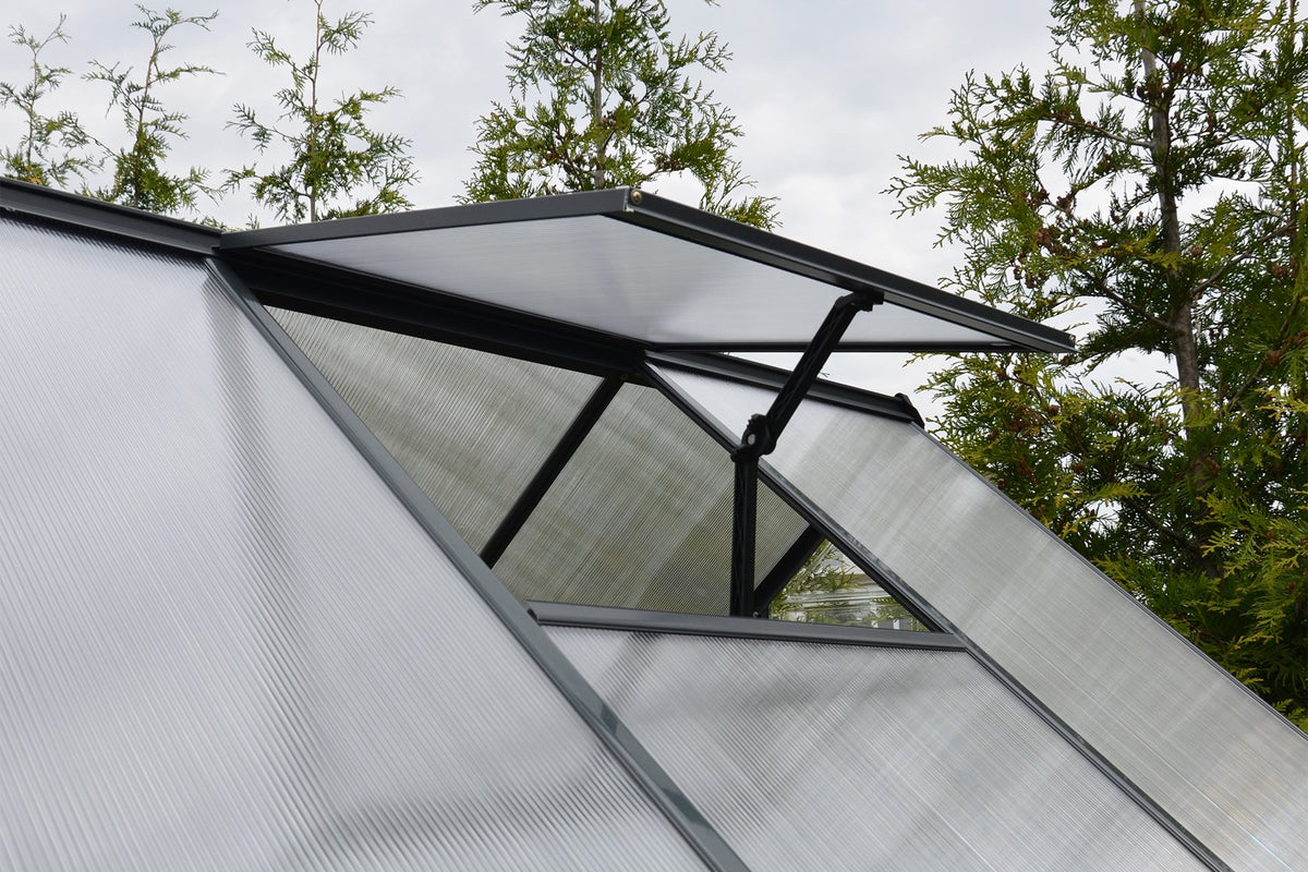 Maze Balance Polycarbonate Greenhouse 8' x 8' Grey (2.5m x 2.5m)