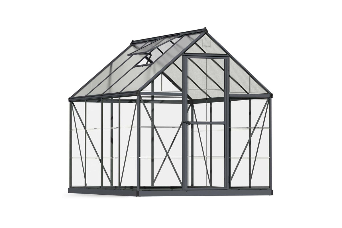 Maze Hybrid Polycarbonate Greenhouse 6' x 8' Grey (1.9m x 2.5m)