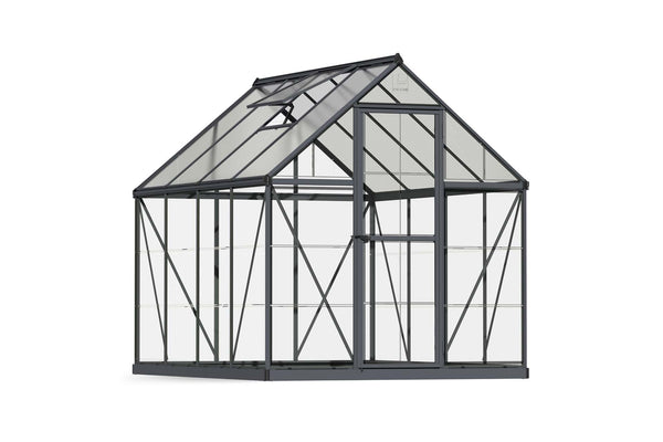 Maze Hybrid Premium Polycarbonate Greenhouse 6' x 8' - Grey Powdercoat