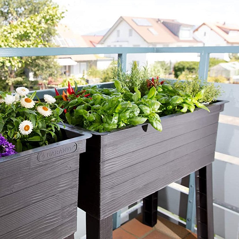 URBAN Plastic Raised Garden Planter 650H x 750W x 370D - Brown