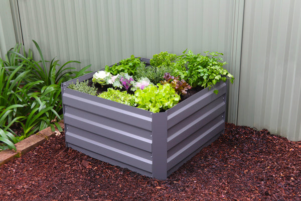 Greenlife Square Raised Garden Bed 850 x 850 x 450mm - Slate Grey