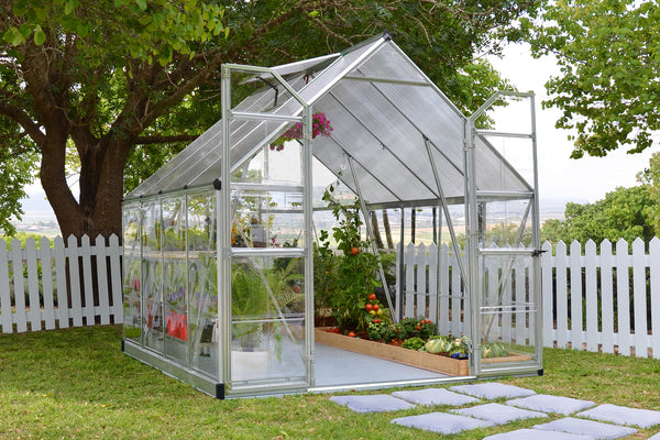 Maze Balance Premium Polycarbonate Greenhouse 8' x 8' - Silver Frame