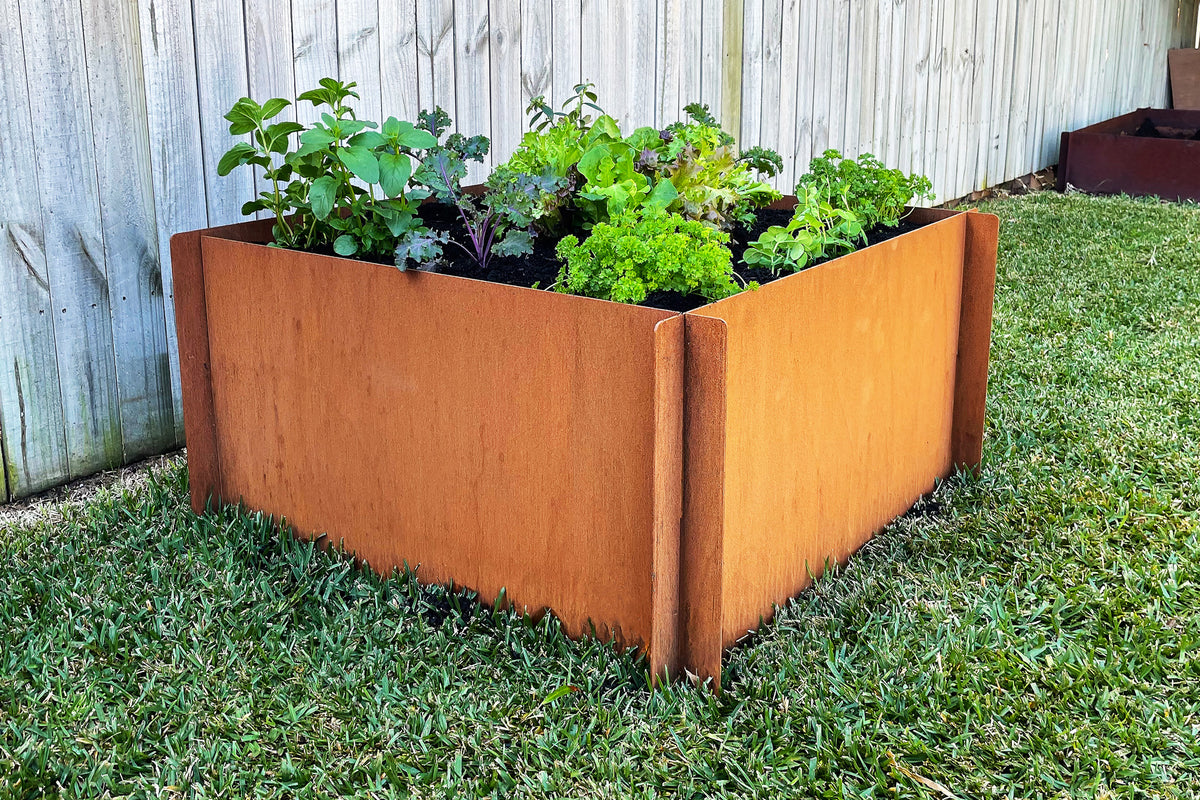 Greenlife Corten Steel Raised Garden Bed - 900 x 900 x 450mm