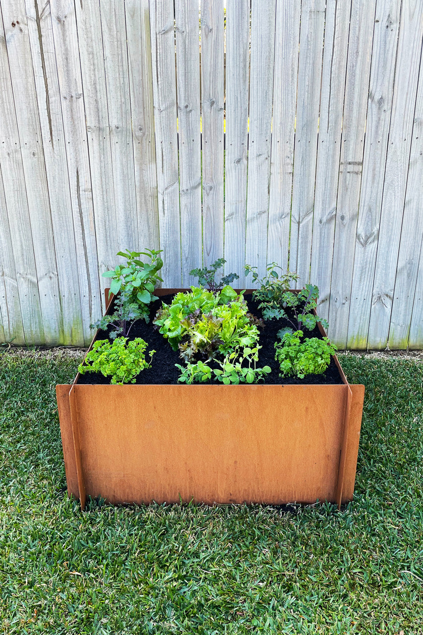 Greenlife Corten Steel Raised Garden Bed - 900 x 900 x 450mm