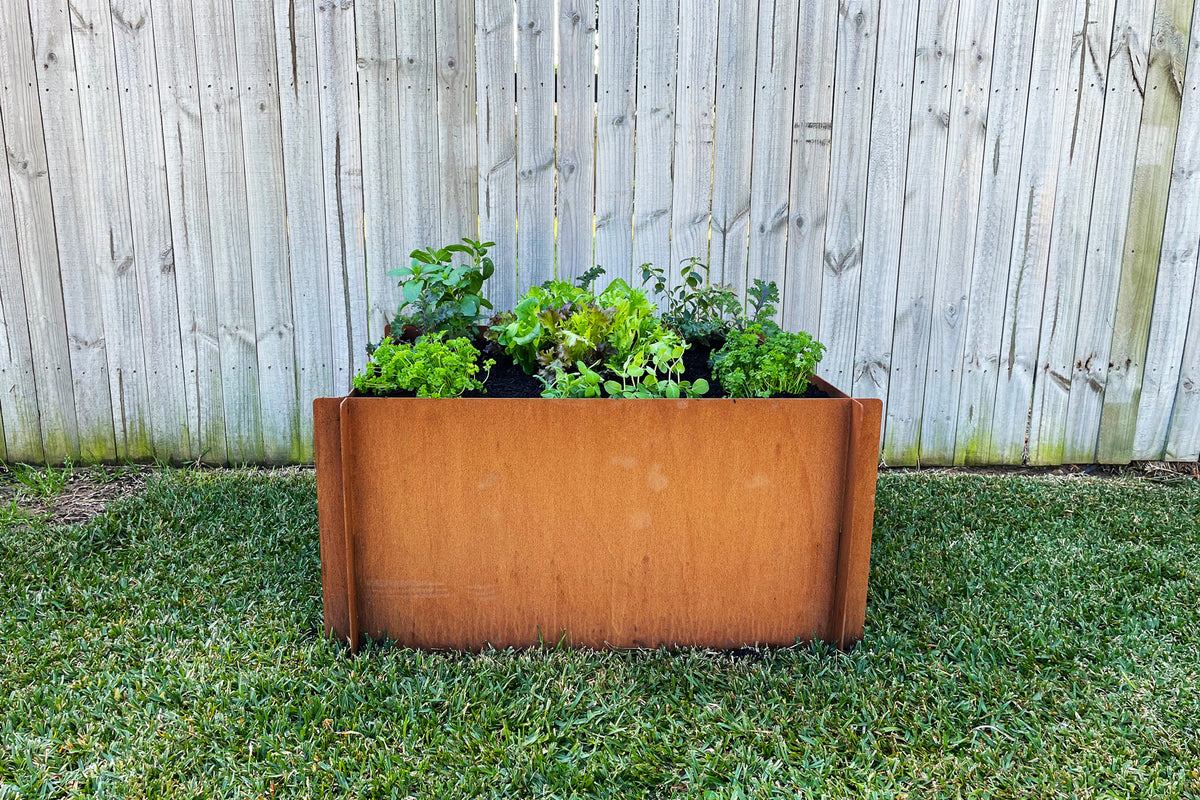 Greenlife Corten Steel Raised Garden Bed - 900 x 900 x 450mm