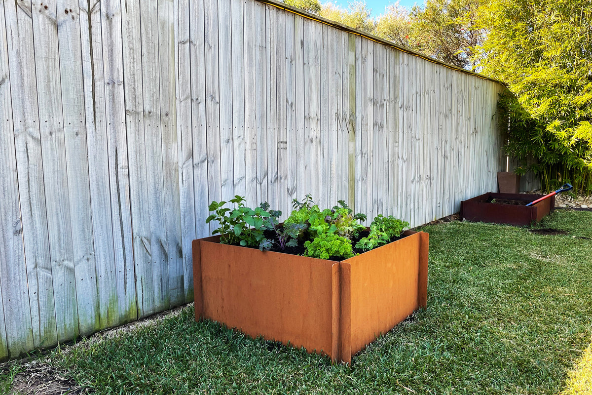 Greenlife Corten Steel Raised Garden Bed - 900 x 900 x 450mm