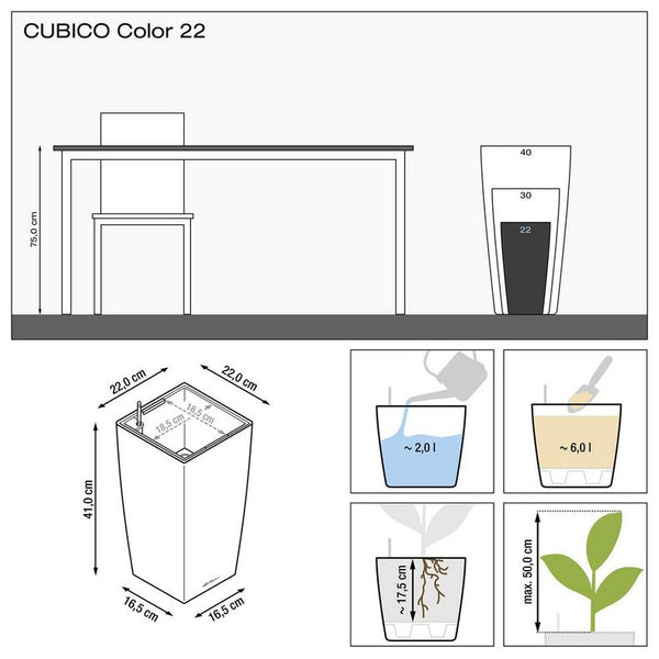 Lechuza Self-Watering Pot - CUBICO Color 22