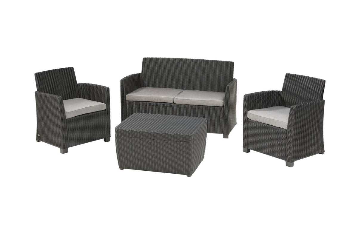 Keter Mia Outdoor Lounge Set with Cushions - Graphite