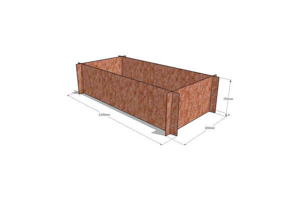 Greenlife Corten Steel Raised Garden Bed - 1200 x 600 x 295mm