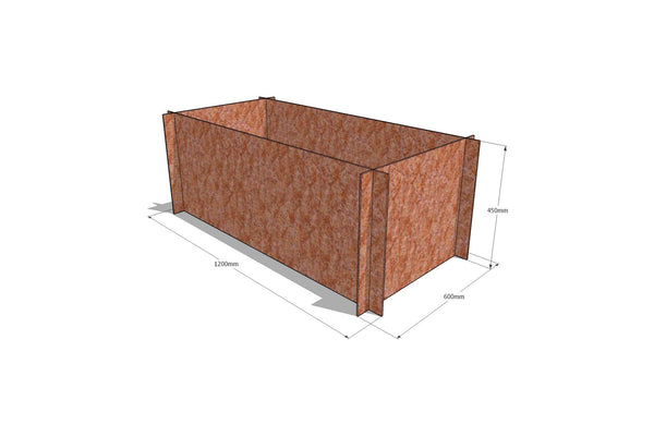 Greenlife Corten Steel Raised Garden Bed - 1200 x 600 x 450mm