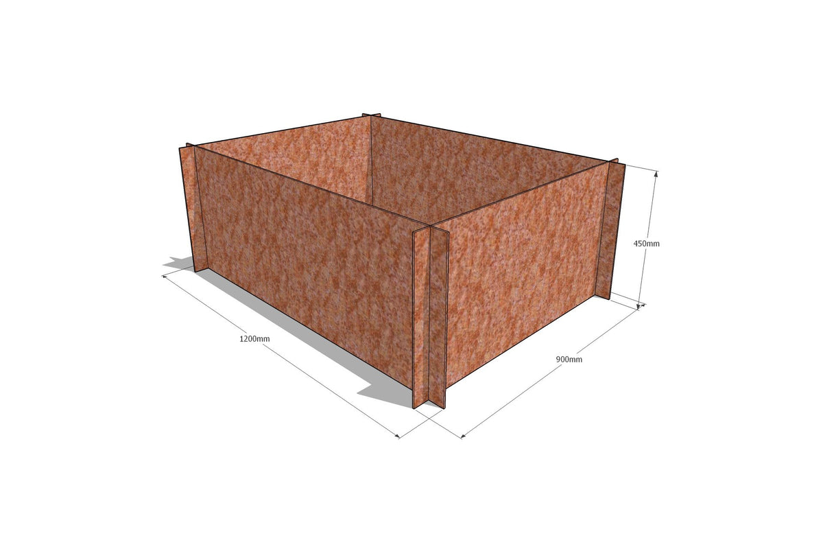 Greenlife Corten Steel Raised Garden Bed - 1200 x 900 x 450mm