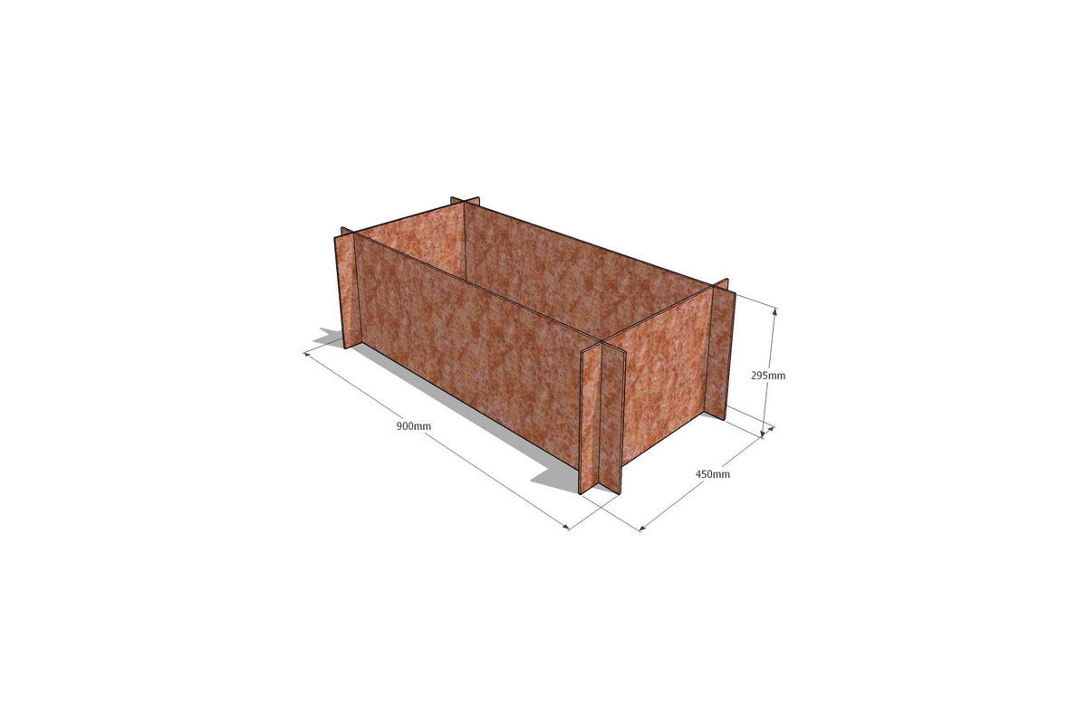 Greenlife Corten Steel Raised Garden Bed - 900 x 450 x 295mm