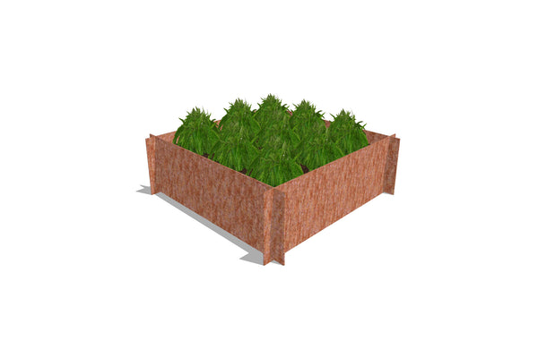 Greenlife Corten Steel Raised Garden Bed - 900 x 900 x 295mm