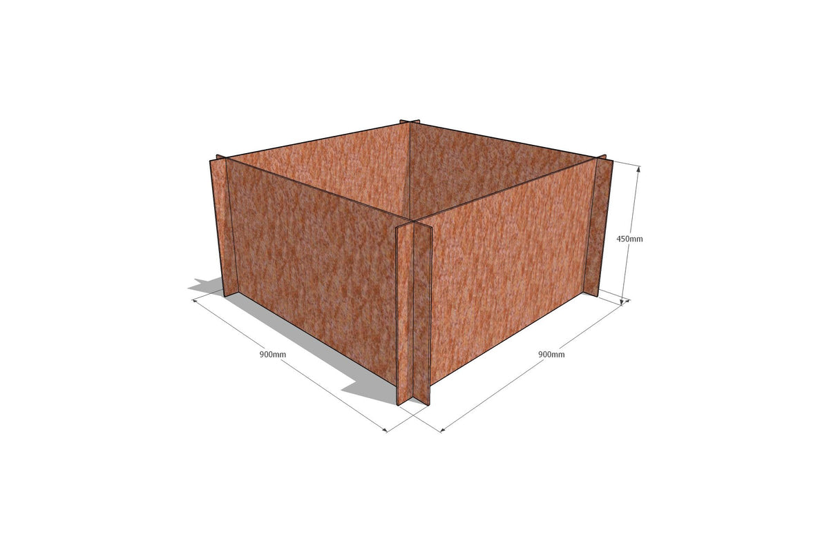 Greenlife Corten Steel Raised Garden Bed - 900 x 900 x 450mm