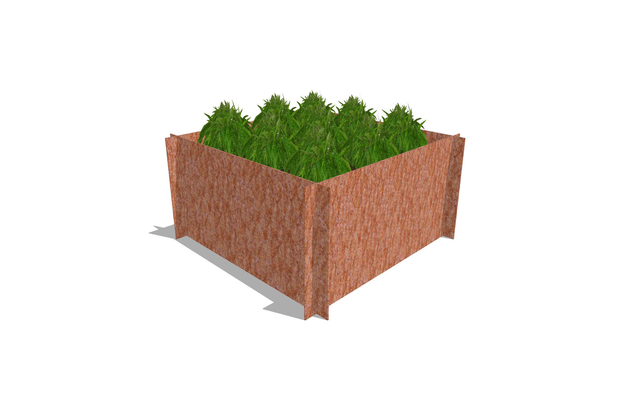 Greenlife Corten Steel Raised Garden Bed - 900 x 900 x 450mm