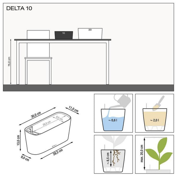 Lechuza Self-Watering Planter Box - DELTA 10